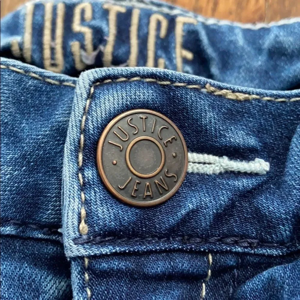 🍭6/$30 Justice Slim Fit Super Skinny Distressed Jeans - 8